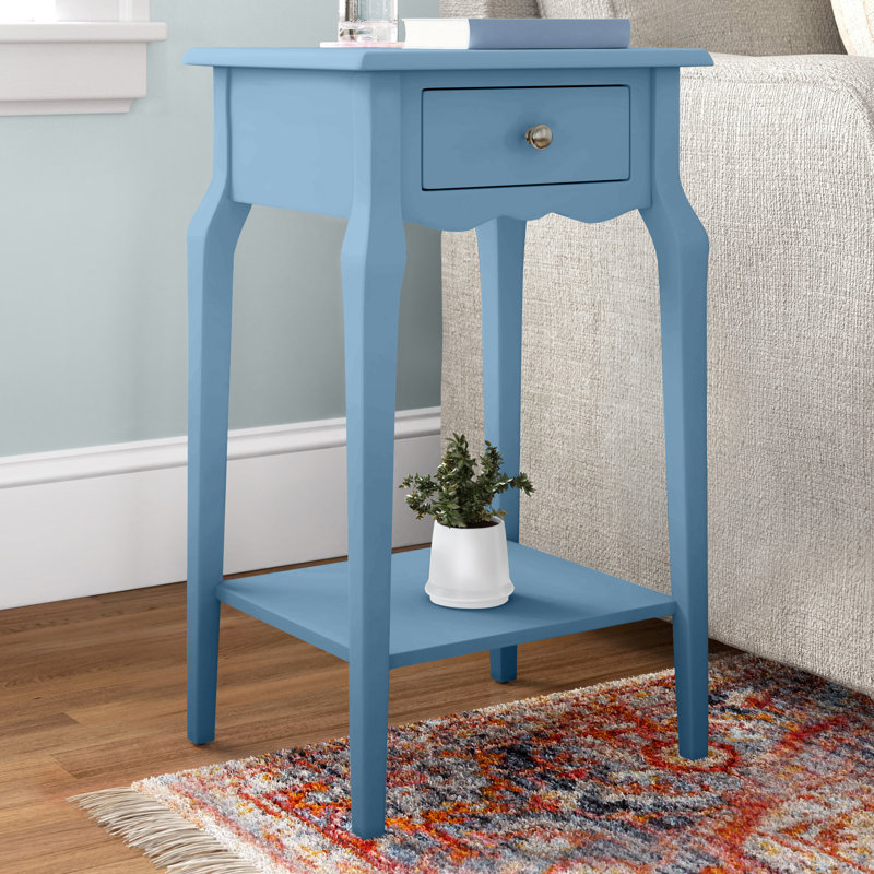 Hague End Table with Storage, Heritage Blue