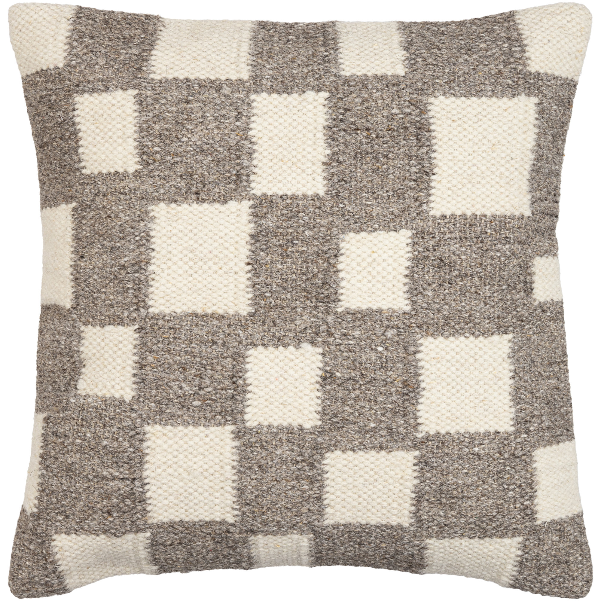 Leonida Geometric Cotton Throw Pillow, Brown/Off-White, 20"H x 20"W, Pillow Cover Only - No Insert