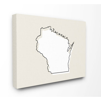 " Wisconsin Home State Map Neutral Design "