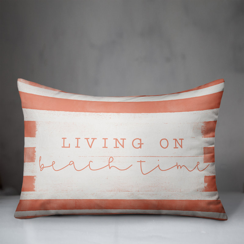 Beach Time Rectangular Pillow Cover & Insert, Orange