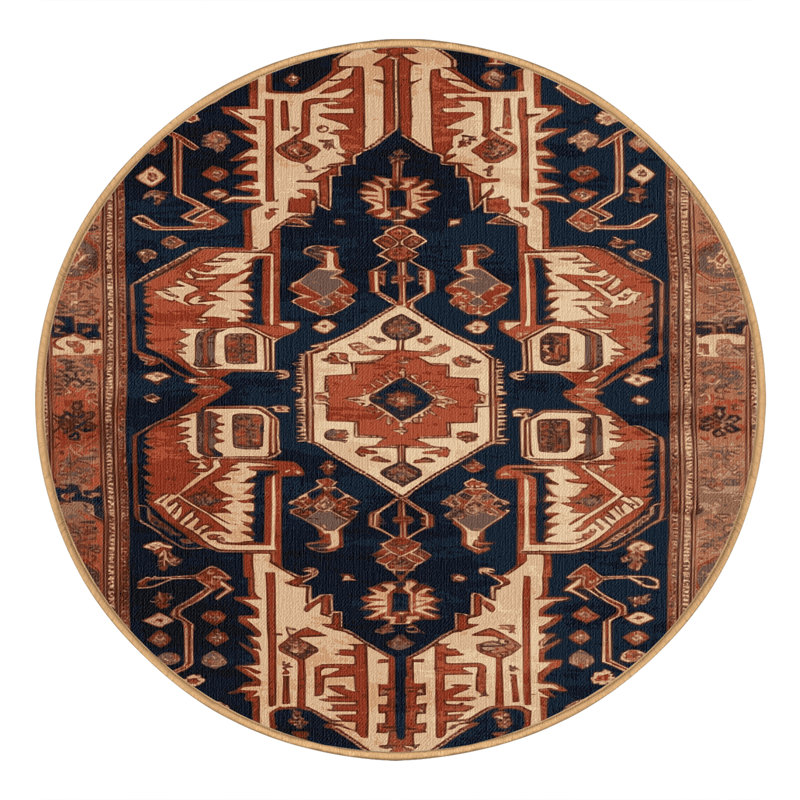 Tapis brun lavable à la machine, Rond 6 pi