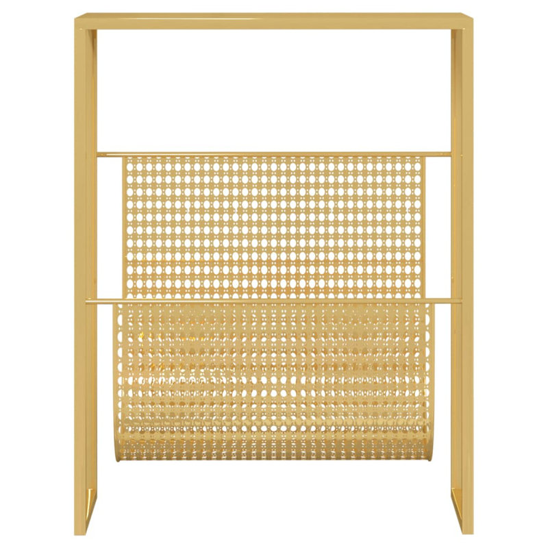 Southmead Metal Free Standing Magazine Rack, Gold