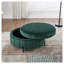 Repose-pieds de rangement rond en velours 31,5 pouces avec couvercle réversible vert