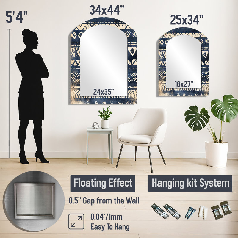 Miroir mural surdimensionné Modern, 34" x 25"