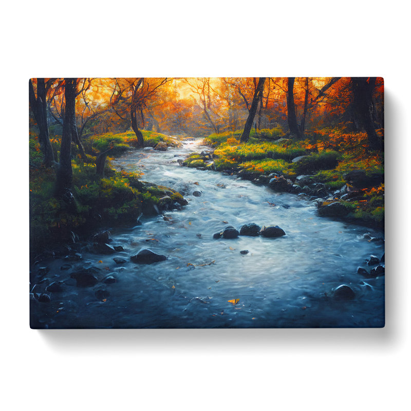 Enviable Forest Stream - Wrapped Canvas