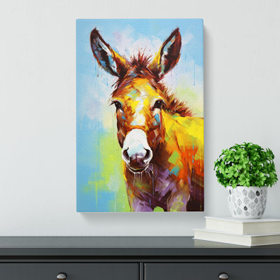 Donkey Gestural - Wrapped Canvas