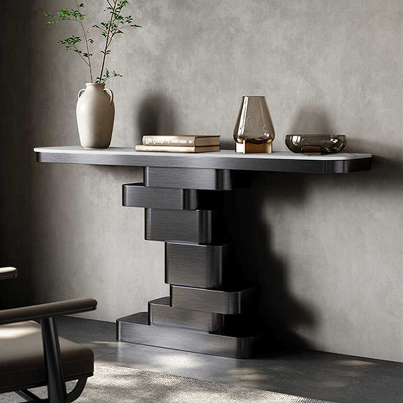 Console Modern Minimalist Luxury Art, H 33,46 po x l 62,99 po x P 13,78 po, Noir