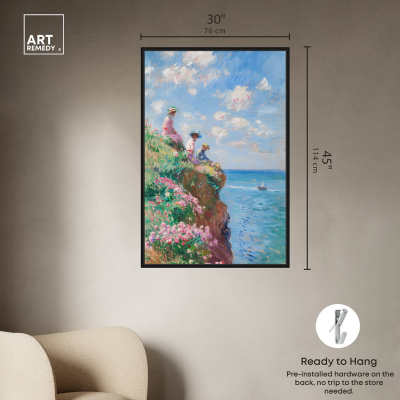 By the Seaside, Black Framed, 46" H x 31" W