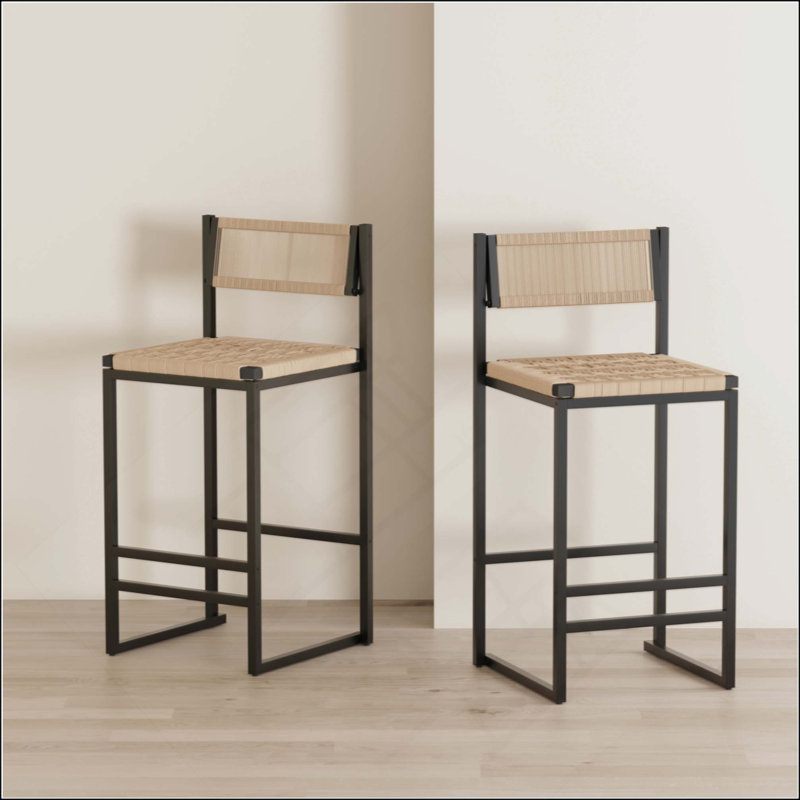 Ensemble de 2 tabourets de cuisine avec repose-pieds et tabouret de cuisine