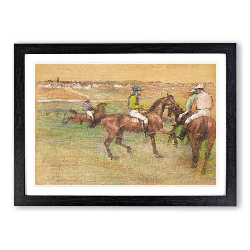Race Horses by Edgar Degas - Framed Print, Black Framed, 36cm H x 48cm W x 2cm D
