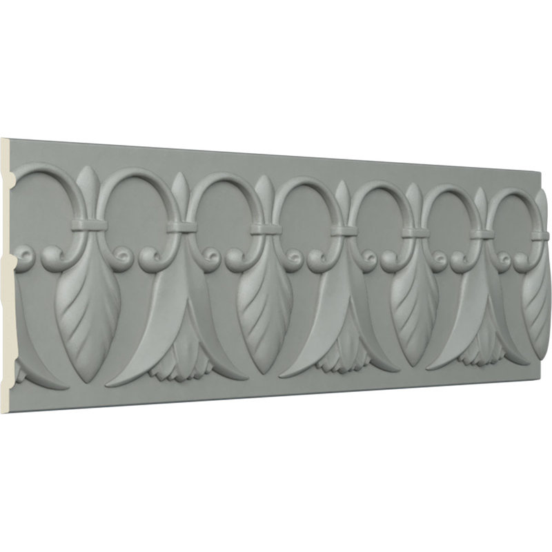 Primed Gray Polyurethane Geometric Chair Rail Moulding