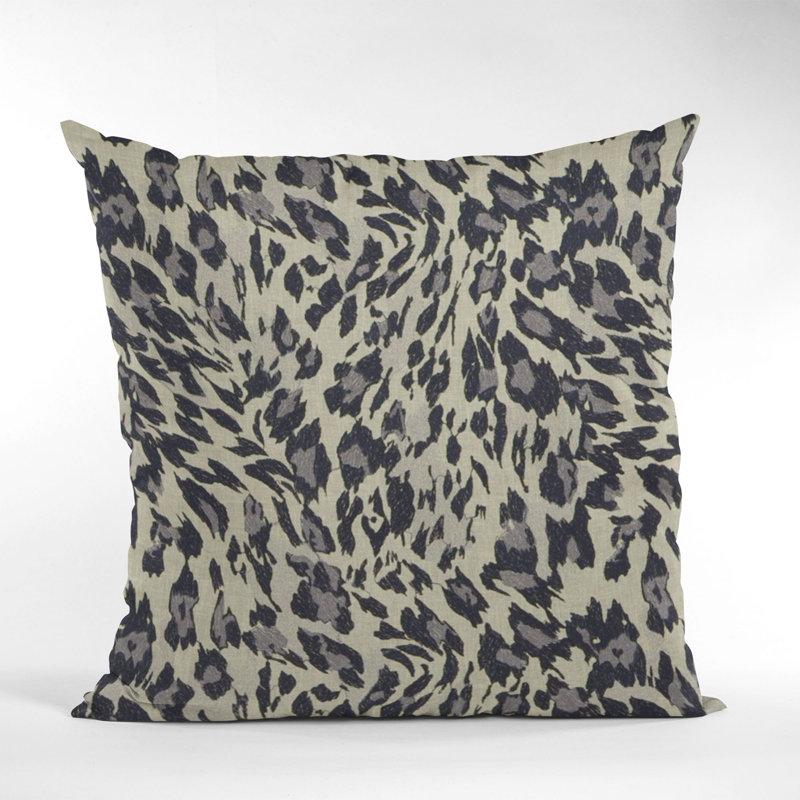 Coussin Plutus Cheetah Embroydery, 12 po x 20 po, Granit
