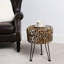 33cm Wide Round Animal Print Standard Ottoman-292845867