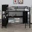 Lit mezzanine polyvalent pour enfants, adolescents et adultes, armoire, bureau en L, cubes de rangement et étagères-129202561