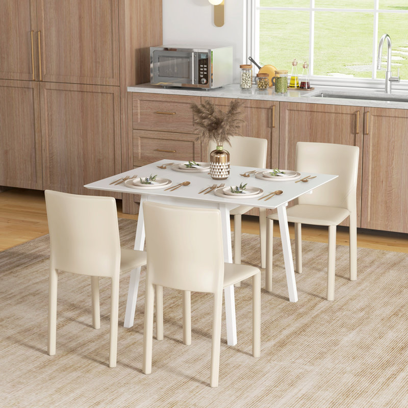 Olujimi 110cm Solid Wood Rectangular Folding Table, White