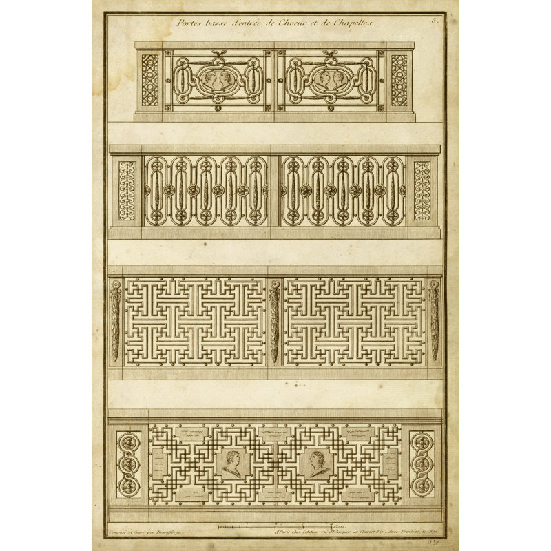 Vintage Gate Design II by Deneufforge - Wrapped Canvas Print, 122cm H x 81cm W x 3.8cm D