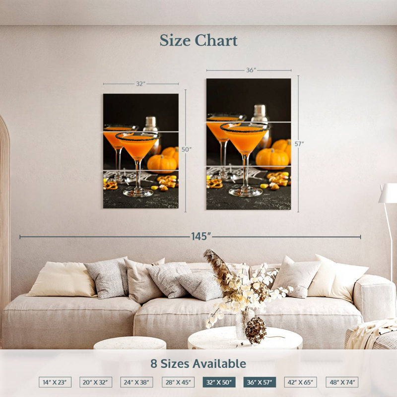Citrouille martini cocktail, H 50 po x l 32 po