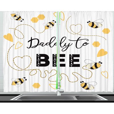 2 Piece Funny Daddy to Bee Calligraphic Illustration Fathers Day Saying Kitchen Curtain Set -  East Urban Home, B8F5CE3C0840452AACFFBA82DCD60B41