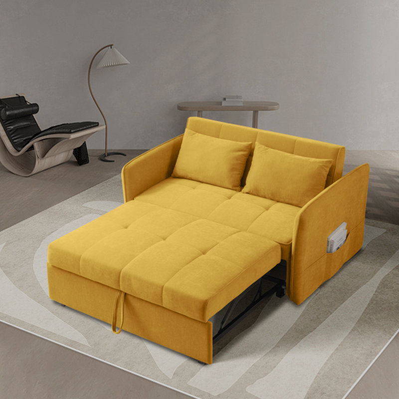Goeselt 53.5'' Upholstered Loveseat, Yellow Chenille