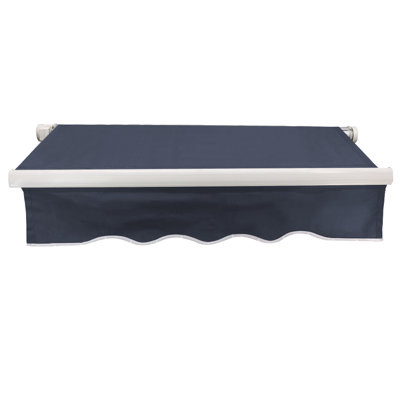 Dakota Fields 250cm W x 200cm D Fabric Blue Cover Retractable Patio Awning