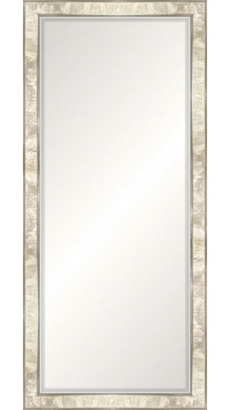 Capiz Shell Vanity Mirror, Beveled, Capiz Shell with Silver, Rectangle 40.5" x 18.5"