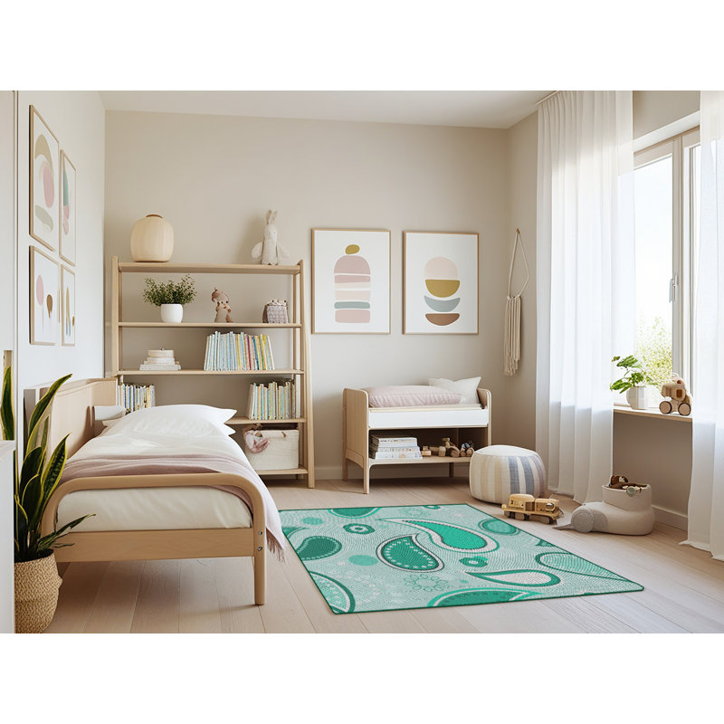 Tapis vert tissé à la machine, Rectangle 4 pi x 6 pi