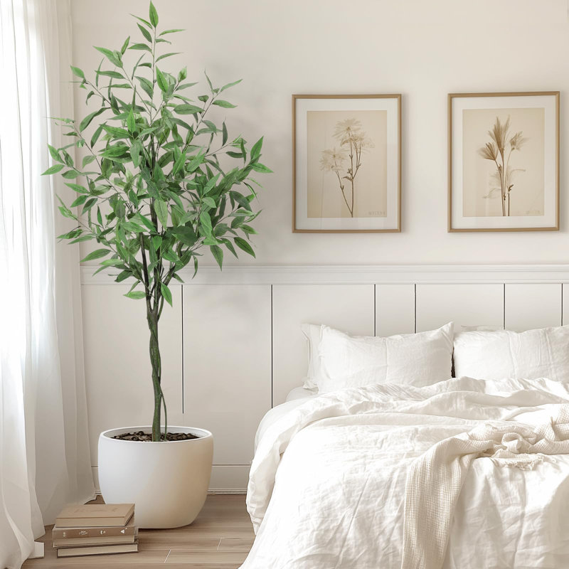 Faux eucalyptus artificiels avec eucalyptus, H 72 po x l 6 po x P 6 po