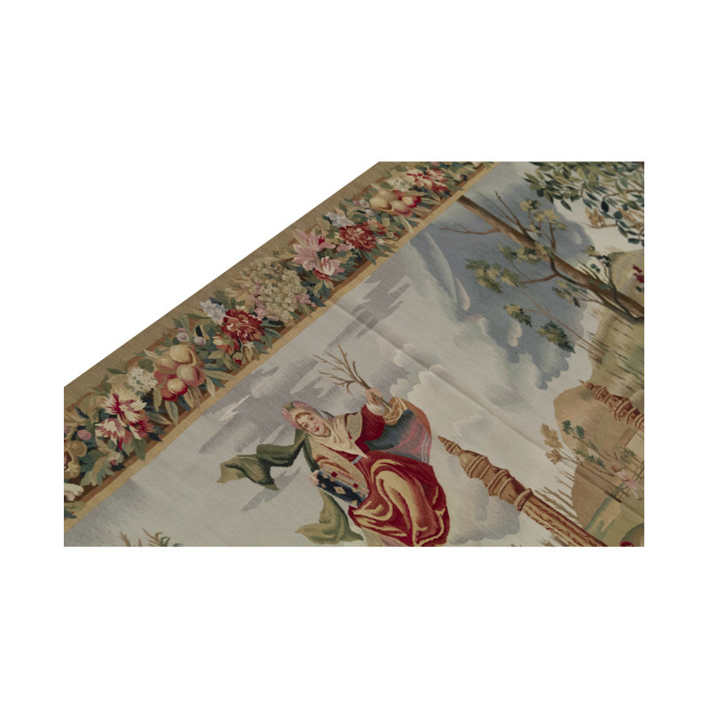 Hand-Knotted High-Quality Green and Brown Area Rug