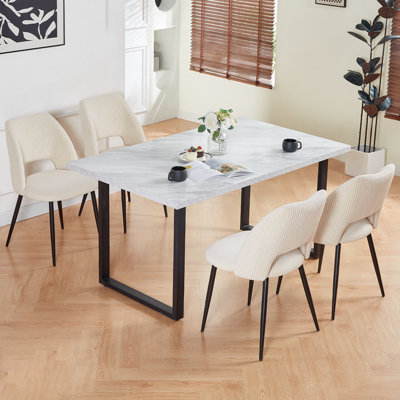 Raelene Upholstered Corduroy Fabric Armless Dining Chair