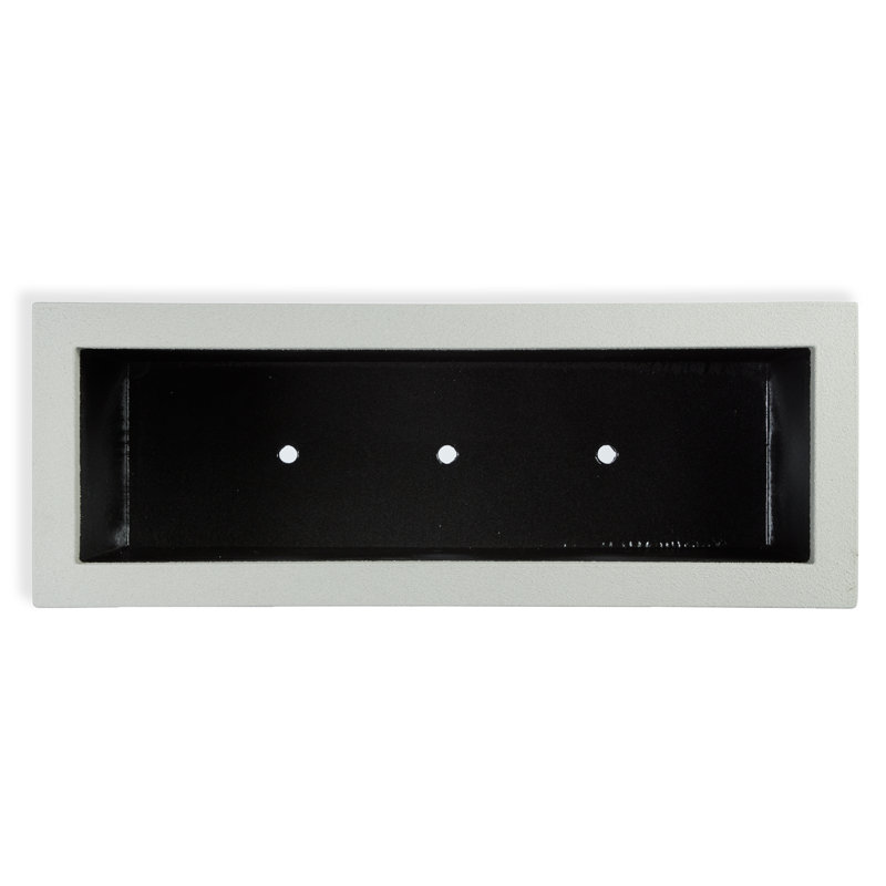 Milan Tall Polymer Box, 19"H x 46"W x 17"D, Concrete Gray