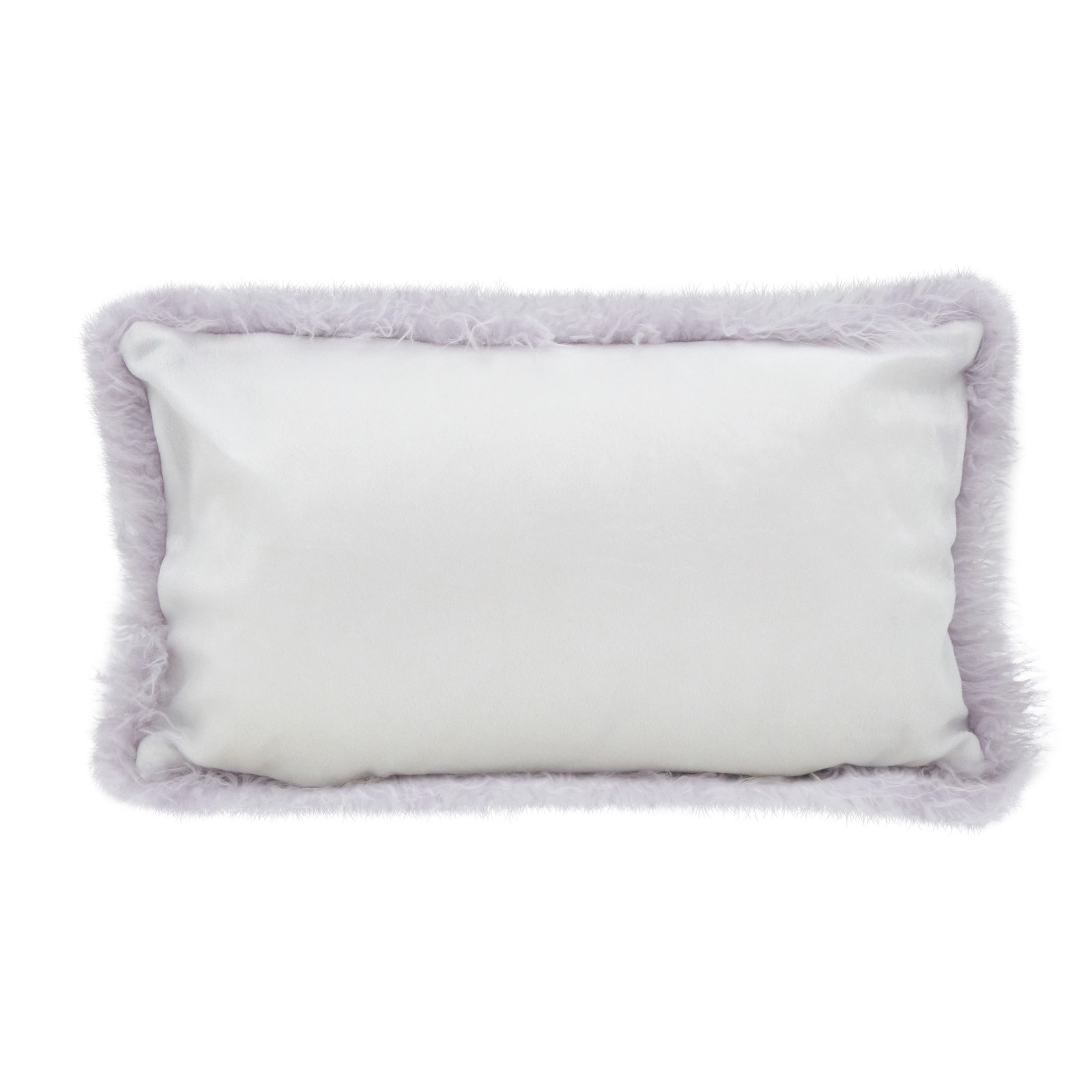 Faux Fur Lumbar Throw Pillow, Lavender, 12"H x 20"W
