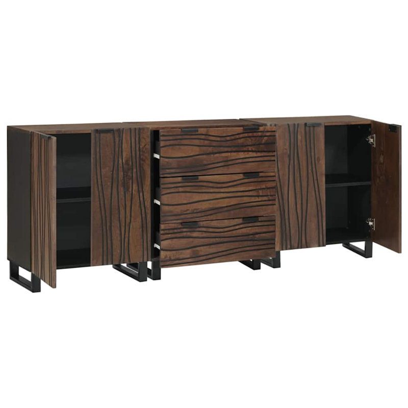 Bathroom Furniture Set With Drawer 3 Pcs 180 X 33 X 75 Cm, Brown