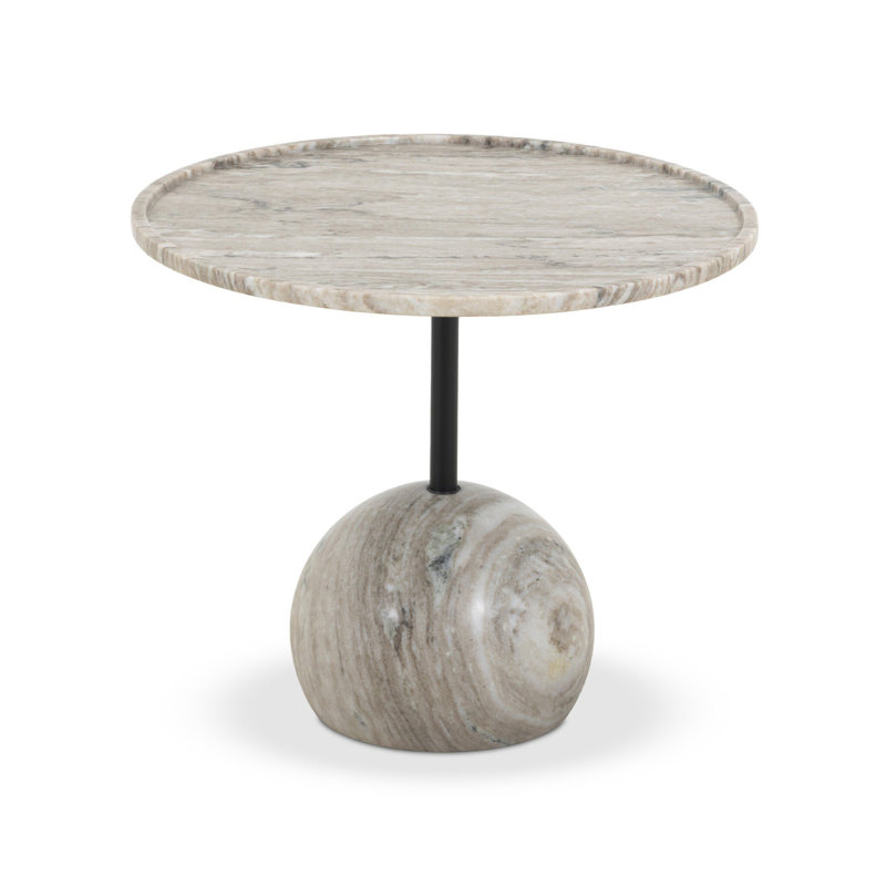 Viola End Table- 22"-Antique White Marble, Antique White Marble