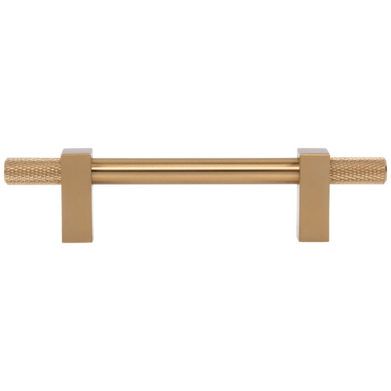 Larkin 4 Knurled Ends Bar Pull, Satin Bronze, 3 3/4"
