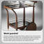 Chariot à roulettes 31,5 po en bois massif et verre rétro, chariot de bar à deux niveaux, grande table de rangement et de présentation lumineuse