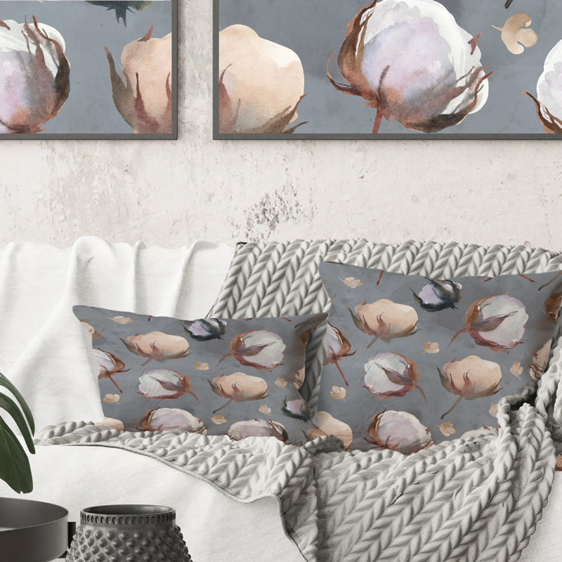 Floral Throw Pillow, 16" x 16"