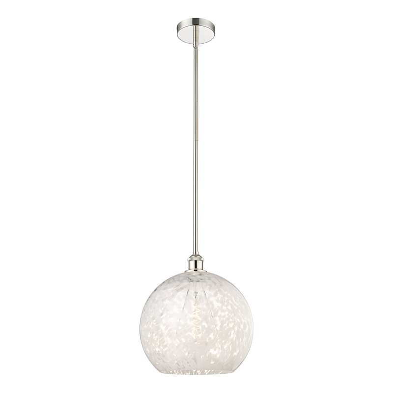 Luminaire suspendu 1 lumière Ivana, H 16,13 po x l 13,75 po x P 13,75 po, Nickel poli