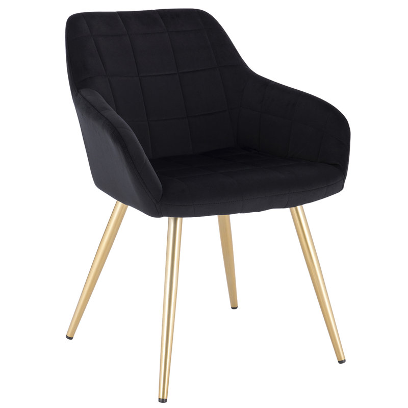 Palumbo Upholstered Dining Chair, Gold, Black