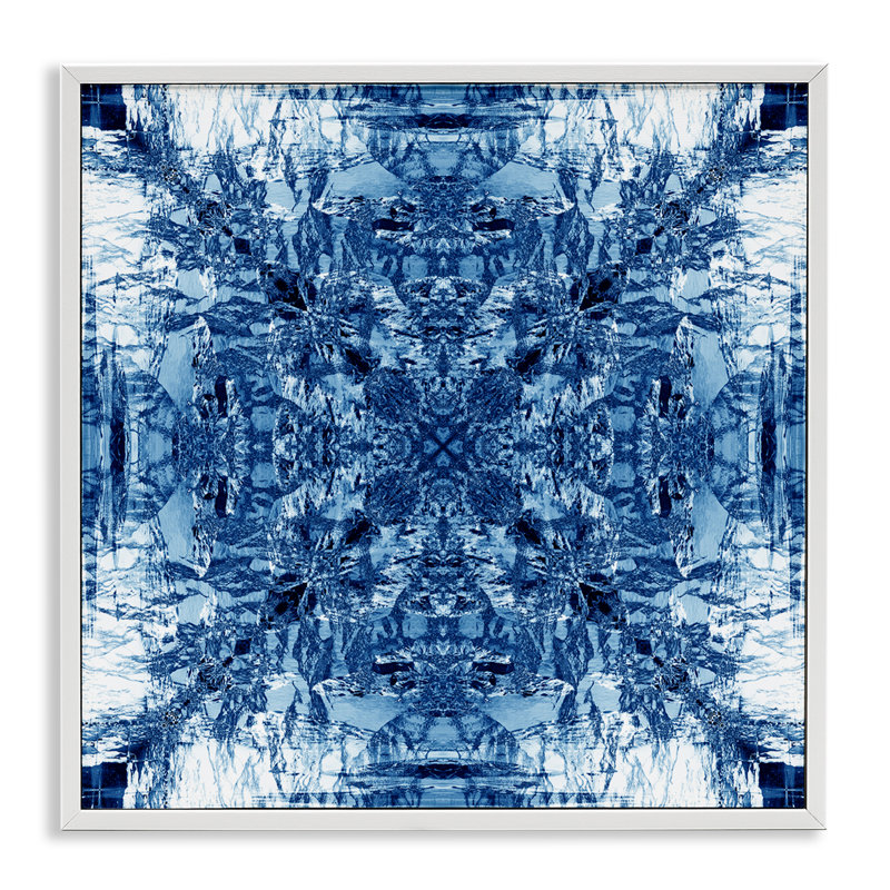 Mosaic Pattern on Framed Giclee Art by El Perkin, Coastal White Framed Giclee, 24" H x 24" W