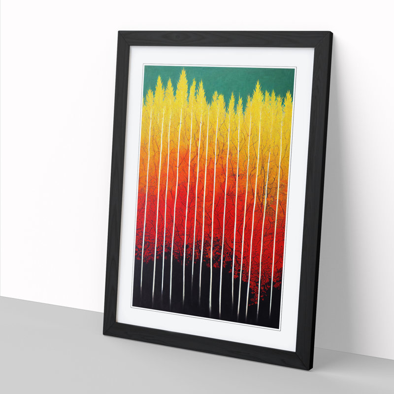 Autumn Forest Abstract Vol.4 - Single Picture Frame Print, Black Framed, 34cm H x 25cm W x 2cm D