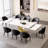 Ponciano 9 - Piece 94.48'' Rectangular Extendable Sintered Stone Dining Table with 8 Leather Chairs Dining Set-1173866843-1173866837