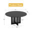 Table de salle à manger ronde en bois massif avec piédestal en rotin-644926031-629662939