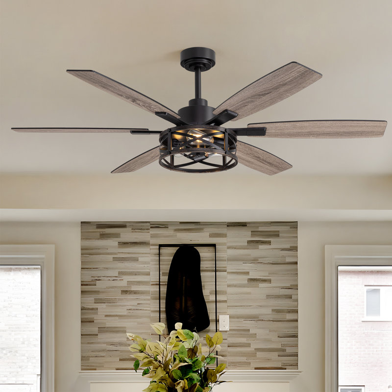60 Inch Ceiling Fans With Lights And Remote & App Control Farmhouse Ceiling Fan For Bedroom Living Room And Patio Black & Gold