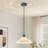 1-Light Dome Ribbed Glass Texture Pendant Light-130737680