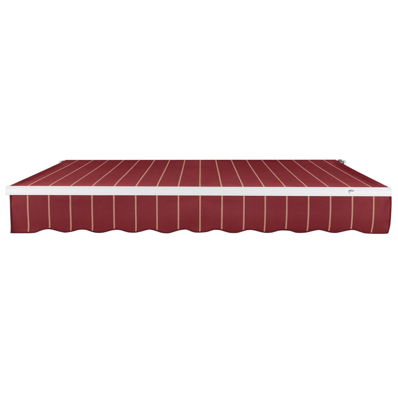 Store banne motorisé rétractable Awntech Maui, 7,3 m x 3 m, sac en toile de jute, l 24 pi x P 10 pi, Moteur à gauche