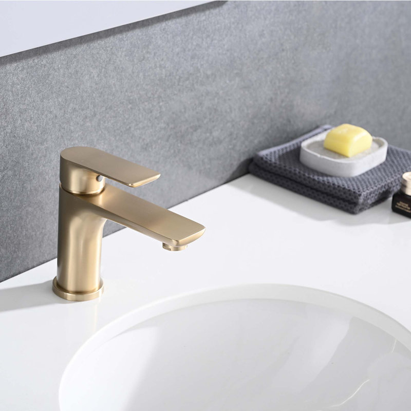 Single Handle Lavatory Basin Sink Faucet, Brushed Gold