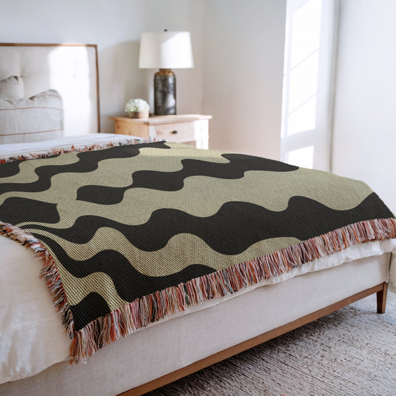 Jeté en mélange de coton Sunbeam, Noir, L 60 po x l 50 po