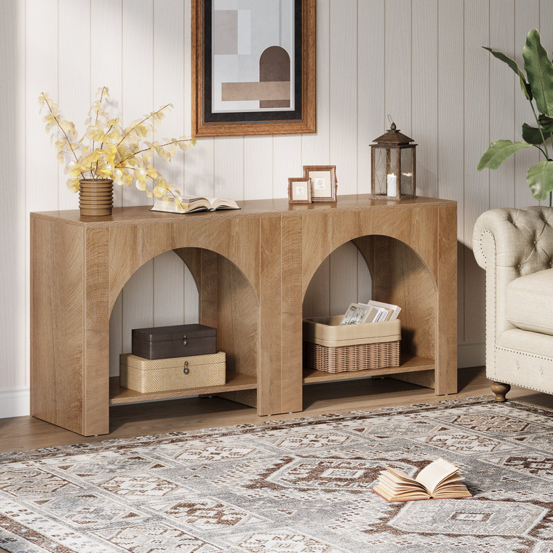 Set Of 2 Farmhouse End Table With Storage Shelf