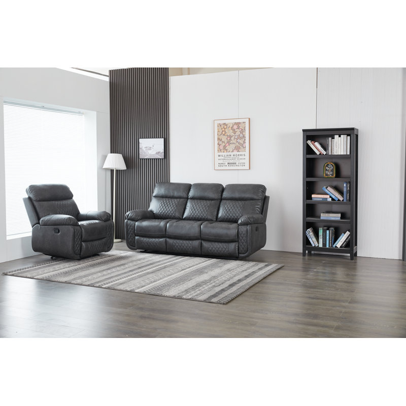 Ensemble de salon inclinable 2 pièces Billington, Gris