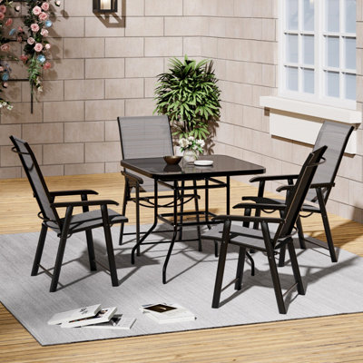 Sandra 4 - Person Patio Dining Set with Square Table